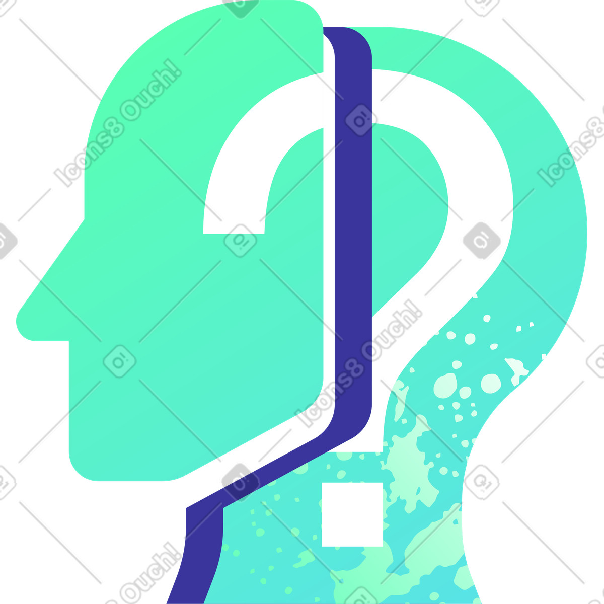 下载 Bright 风格的 有问号的人头 插画，支持 PNG、SVG 格式