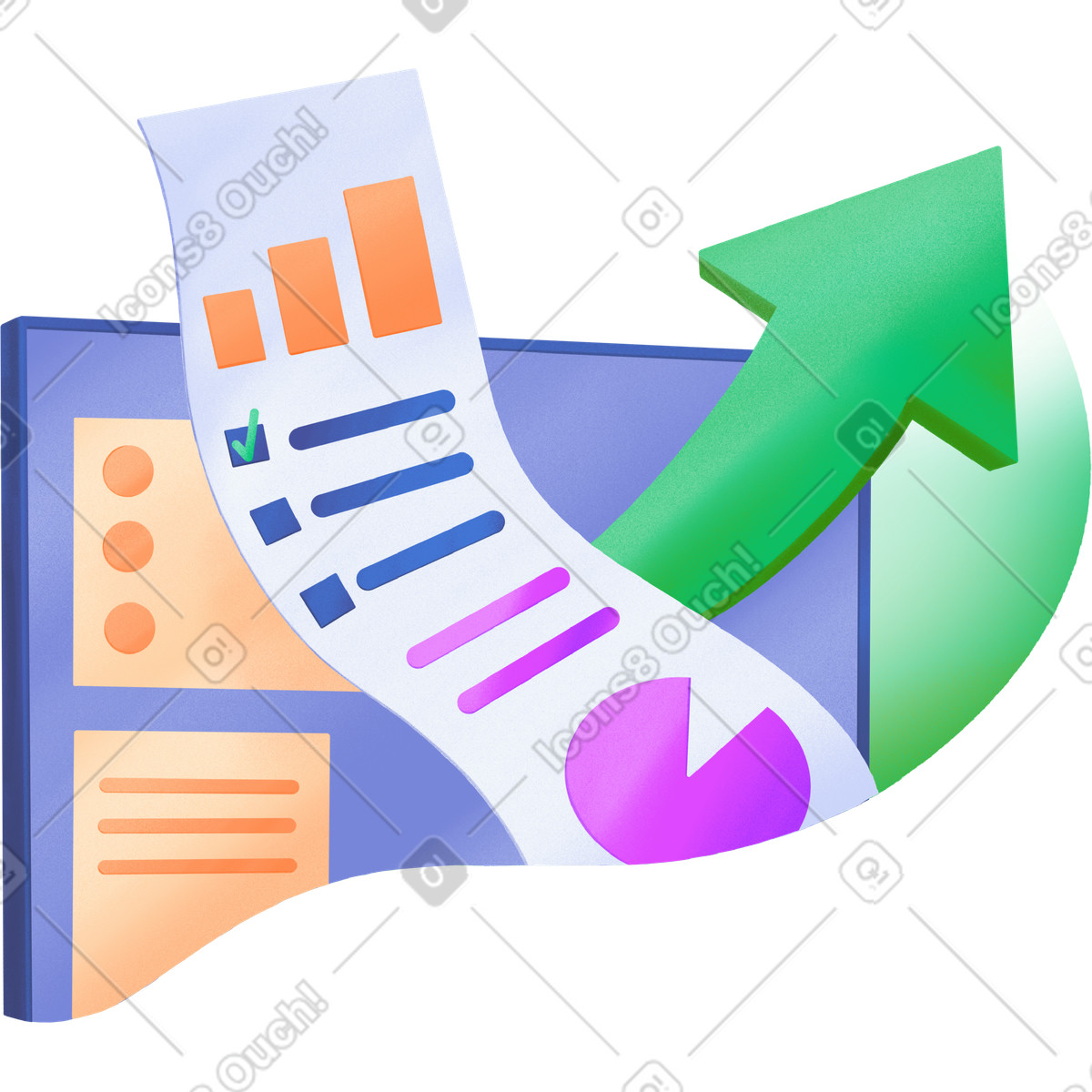 Board with a list of plans illustration in PNG, SVG