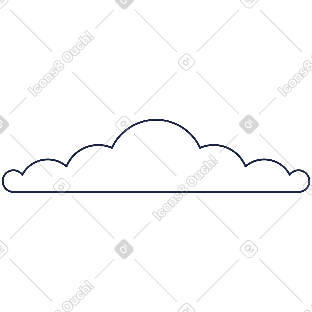 Wolke-Illustration im Urban Line-Stil als Download in PNG, SVG