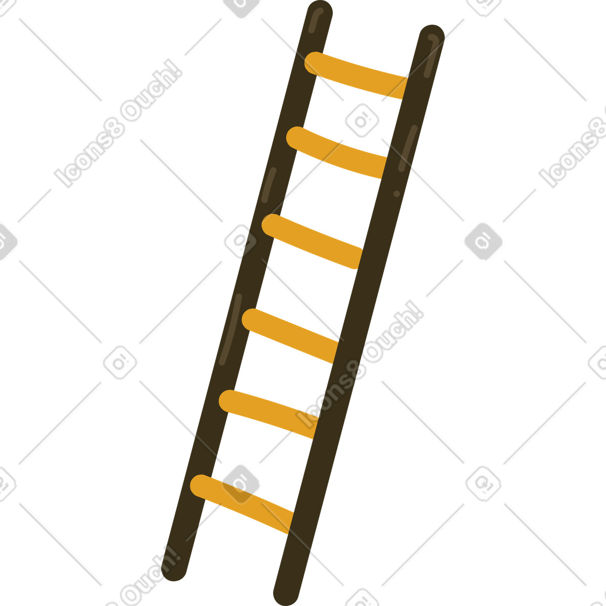 Ladder illustration in Arabica style download in PNG, SVG