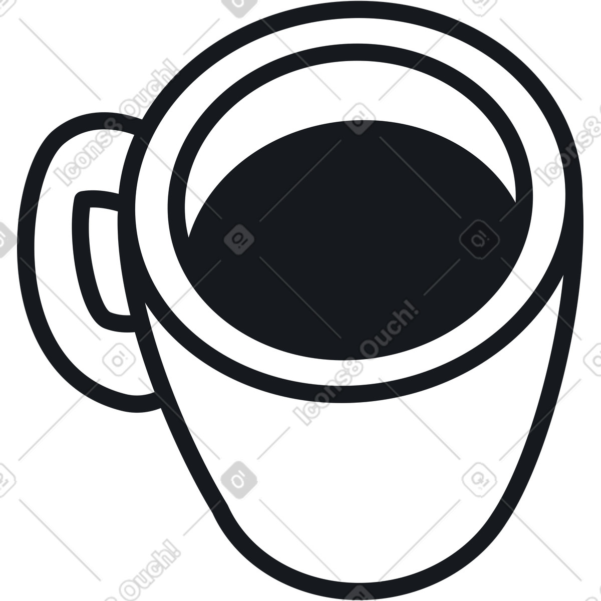 White mug of coffee illustration in Breeze style download in PNG, SVG
