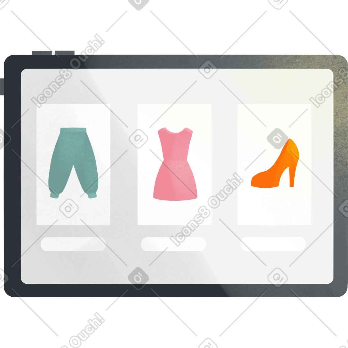 Shine 스타일의 Tablet with an online shop 일러스트레이션 PNG, SVG 다운로드
