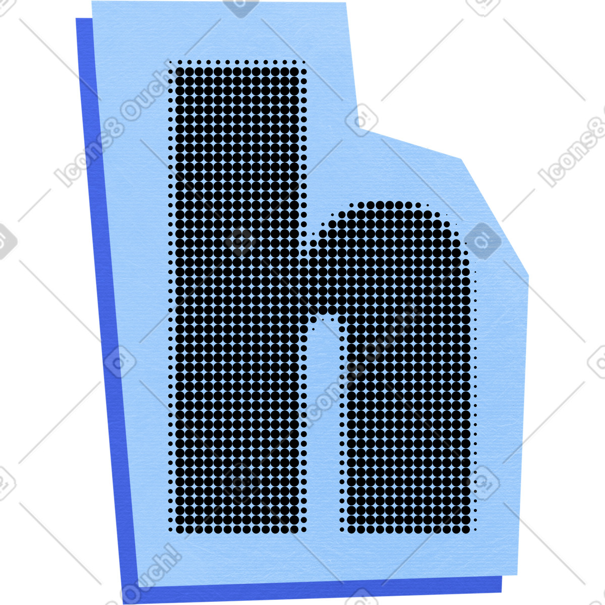 Ilustração de Collage lowercase letter h em no estilo Paper Cut para baixar em PNG, SVG