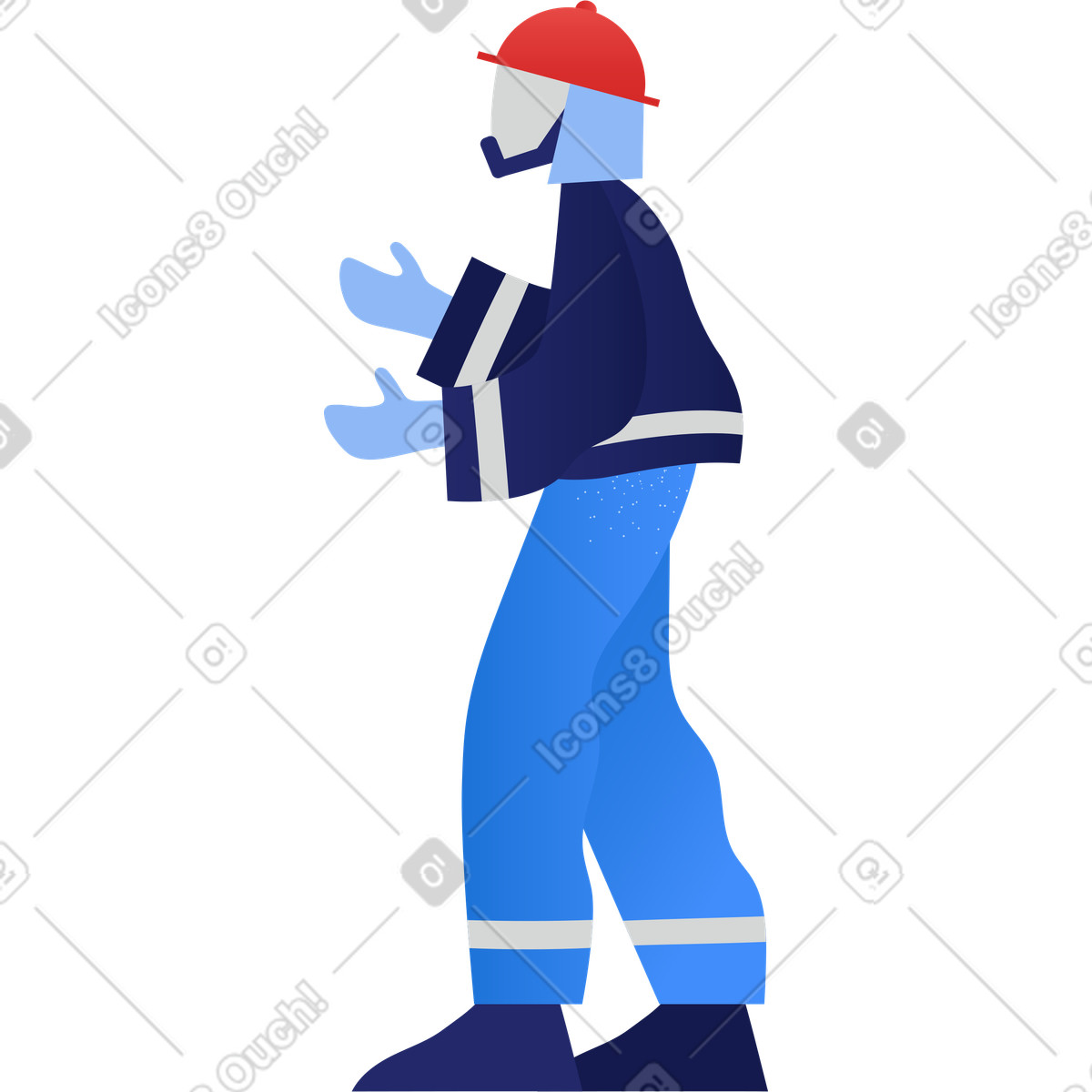 Ilustración Bombero en estilo Clip a descargar en PNG y SVG