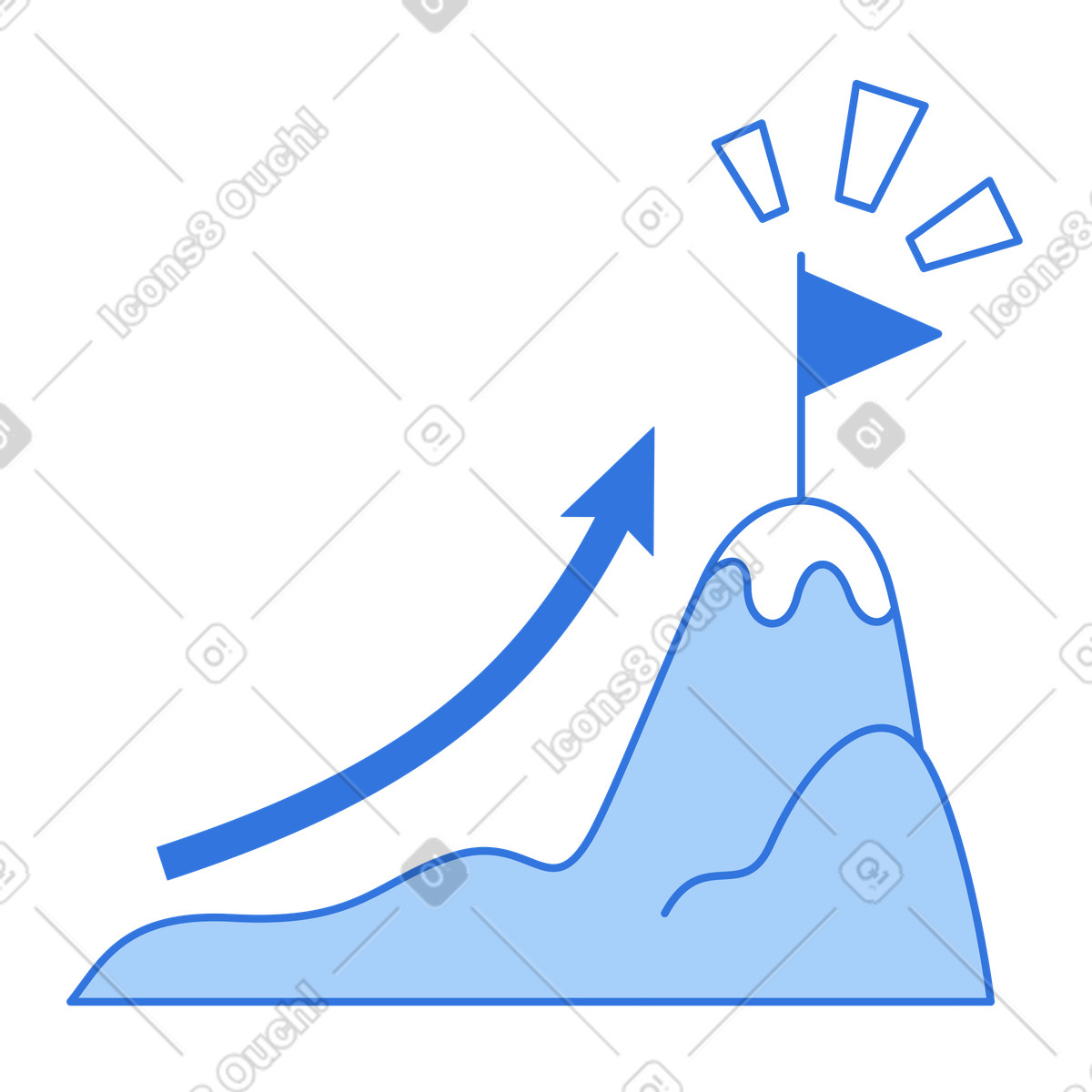 Goal achievement success growth illustration clipart for accomplishments and achievers graphics