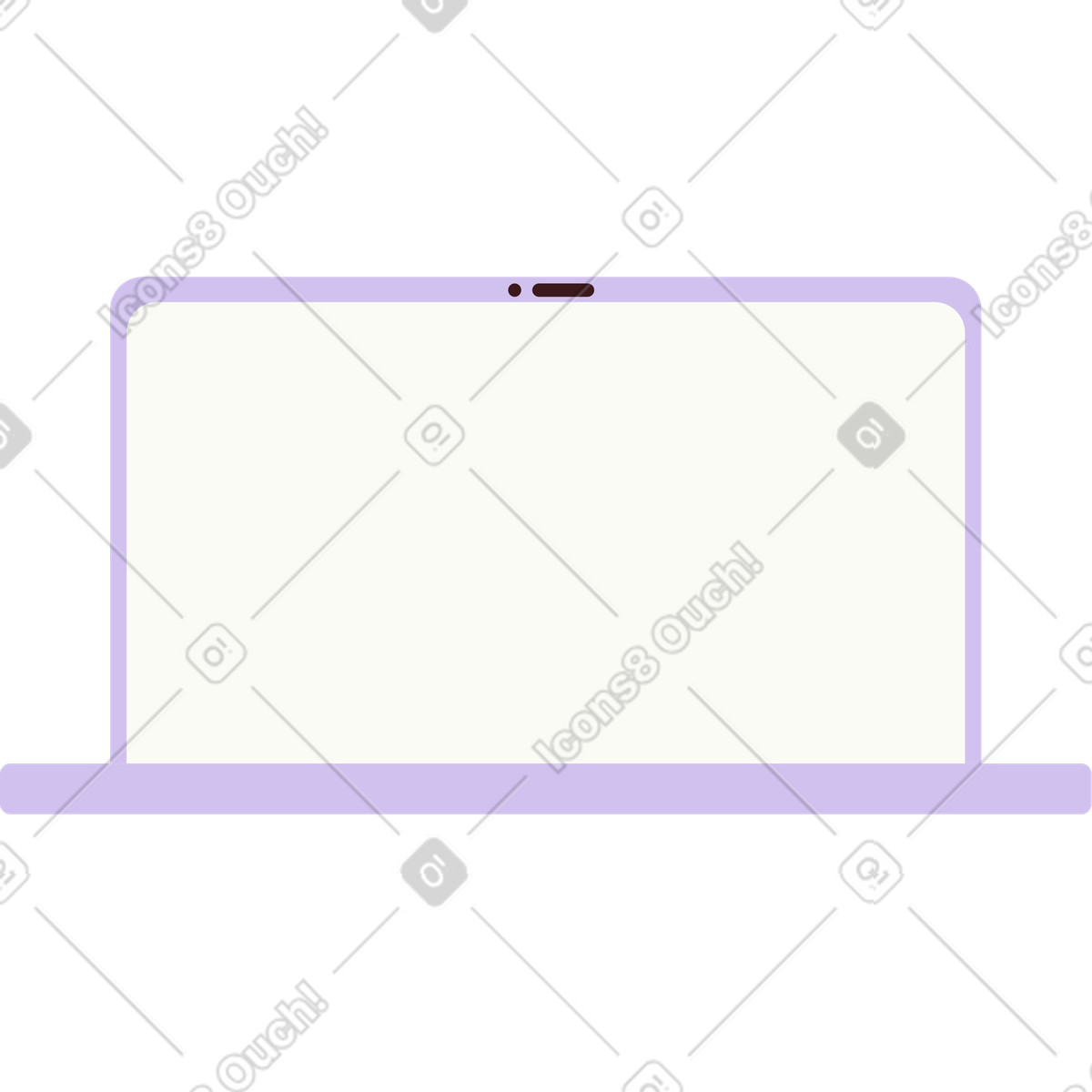 Open laptop computer for online learning-Illustration im Folks-Stil als Download in PNG, SVG