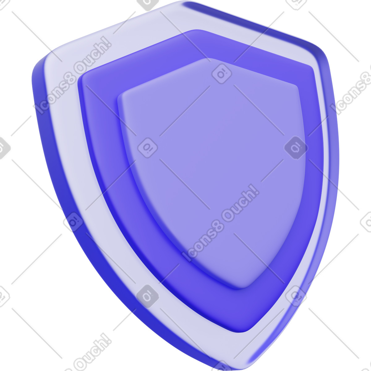 Shield icon, cybersecurity protection illustration in 3D Playful style download in PNG, SVG