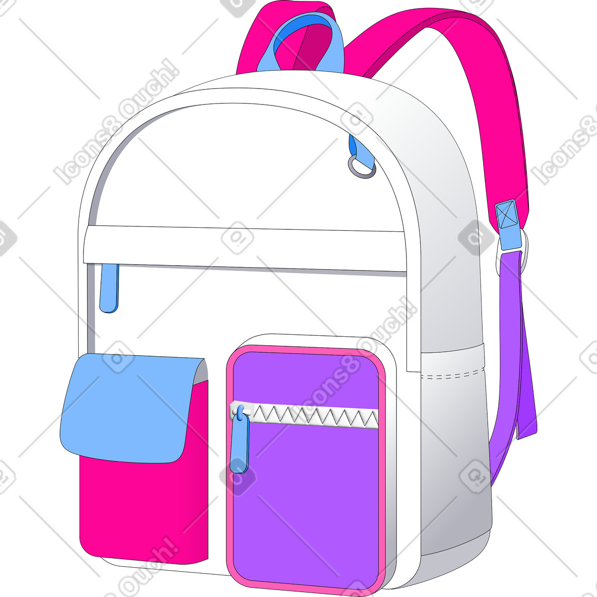 Иллюстрация School backpack в стиле Pop — скачать в форматах PNG, SVG