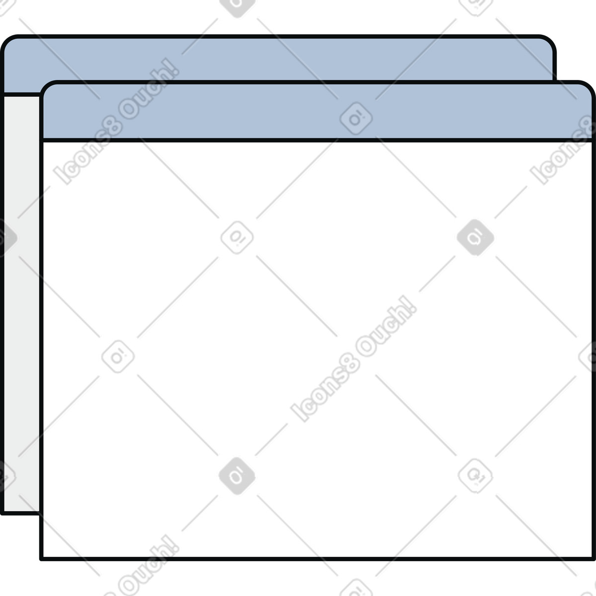Browser windows illustration in Teko style download in PNG, SVG