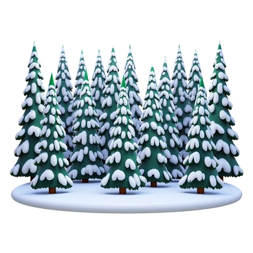 A dense forest filled with tall, snow-covered trees. The trees are heavily laden with thick layers of snow on their branches. Flurries of snow swirl through the air, creating a sense of movement and chaos. The ground is completely covered in a thick blanket of fresh, white snow. Visibility is low due to the blizzard, with snowflakes falling continuously from the gray sky. The scene conveys the harshness and beauty of winter in a forest environment.