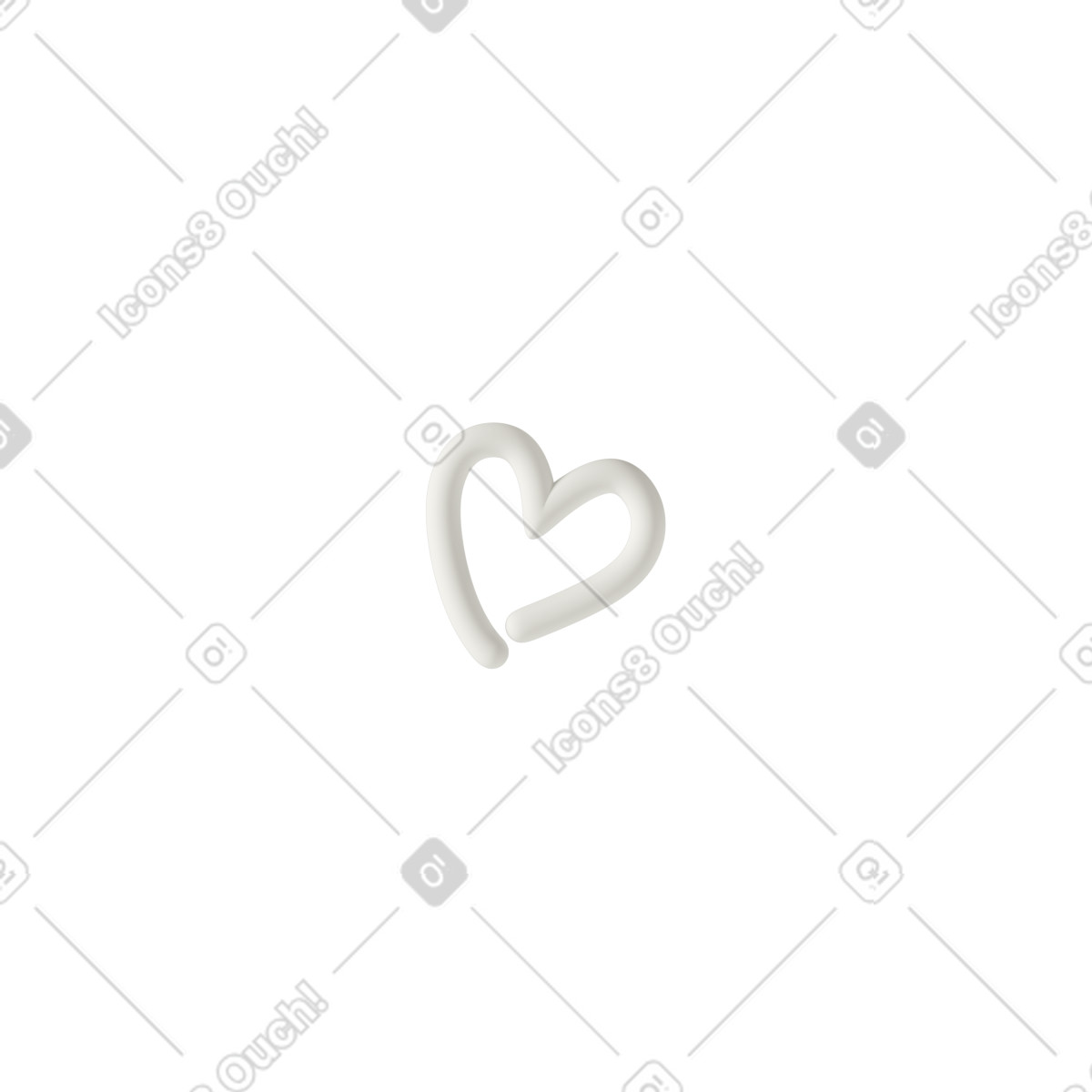 Lines heart-Illustration im 3D Casual life-Stil als Download in PNG, SVG