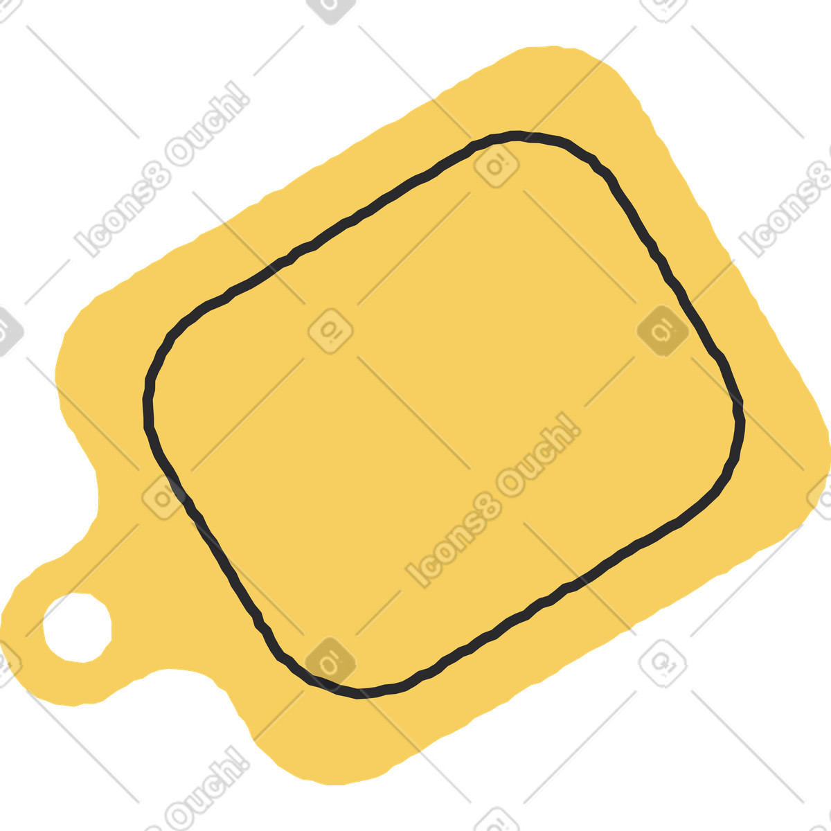 Yellow cutting board illustration in Pablo style download in PNG, SVG