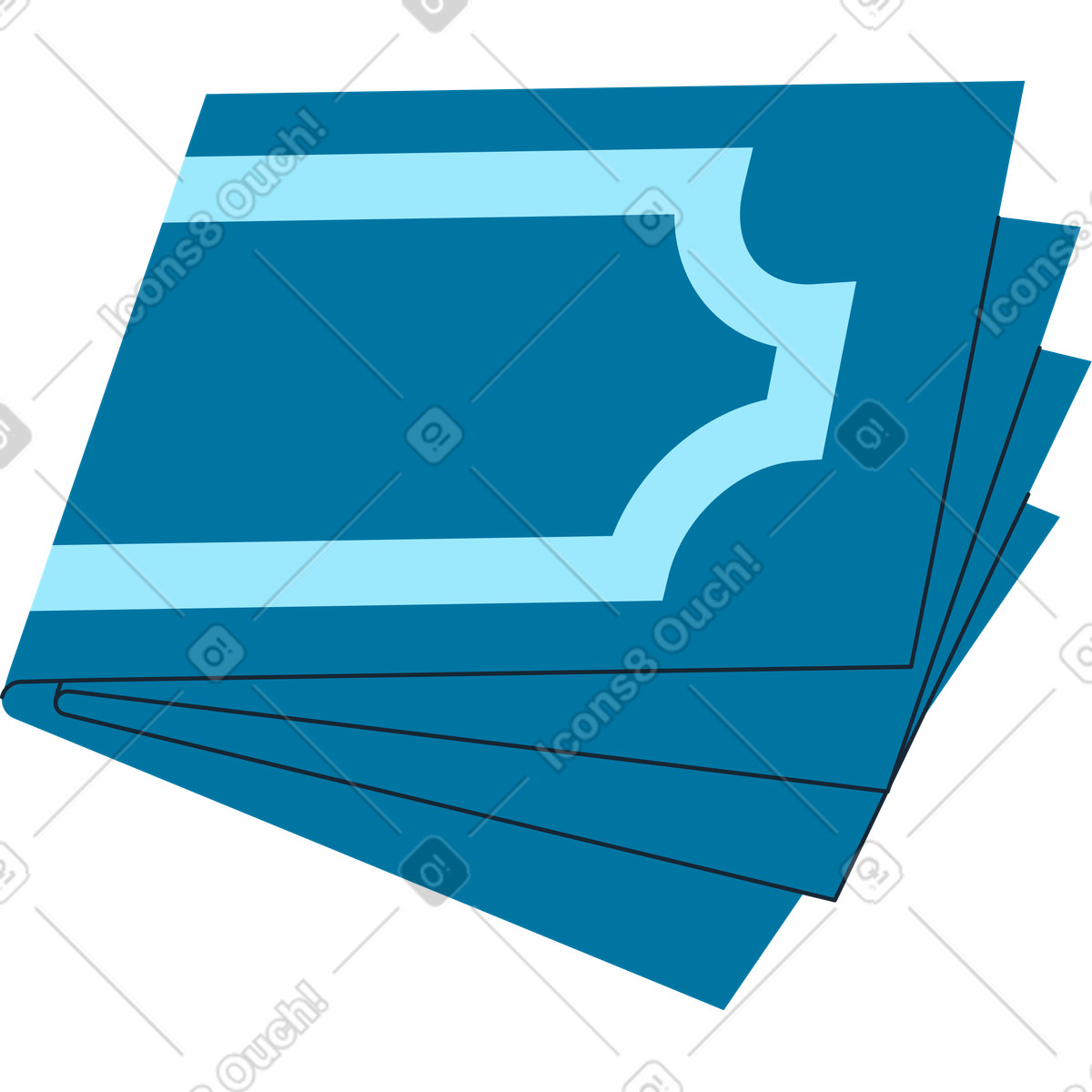 Fattura del denaro illustrazione in stile Indigo scarica in PNG, SVG