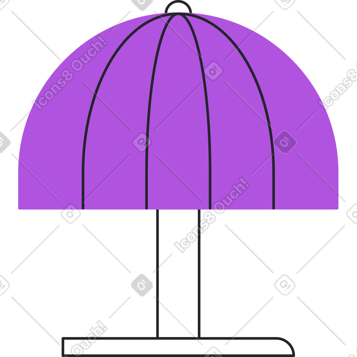 Small table lamp with semisphere lampshade illustration in Grapy style download in PNG, SVG