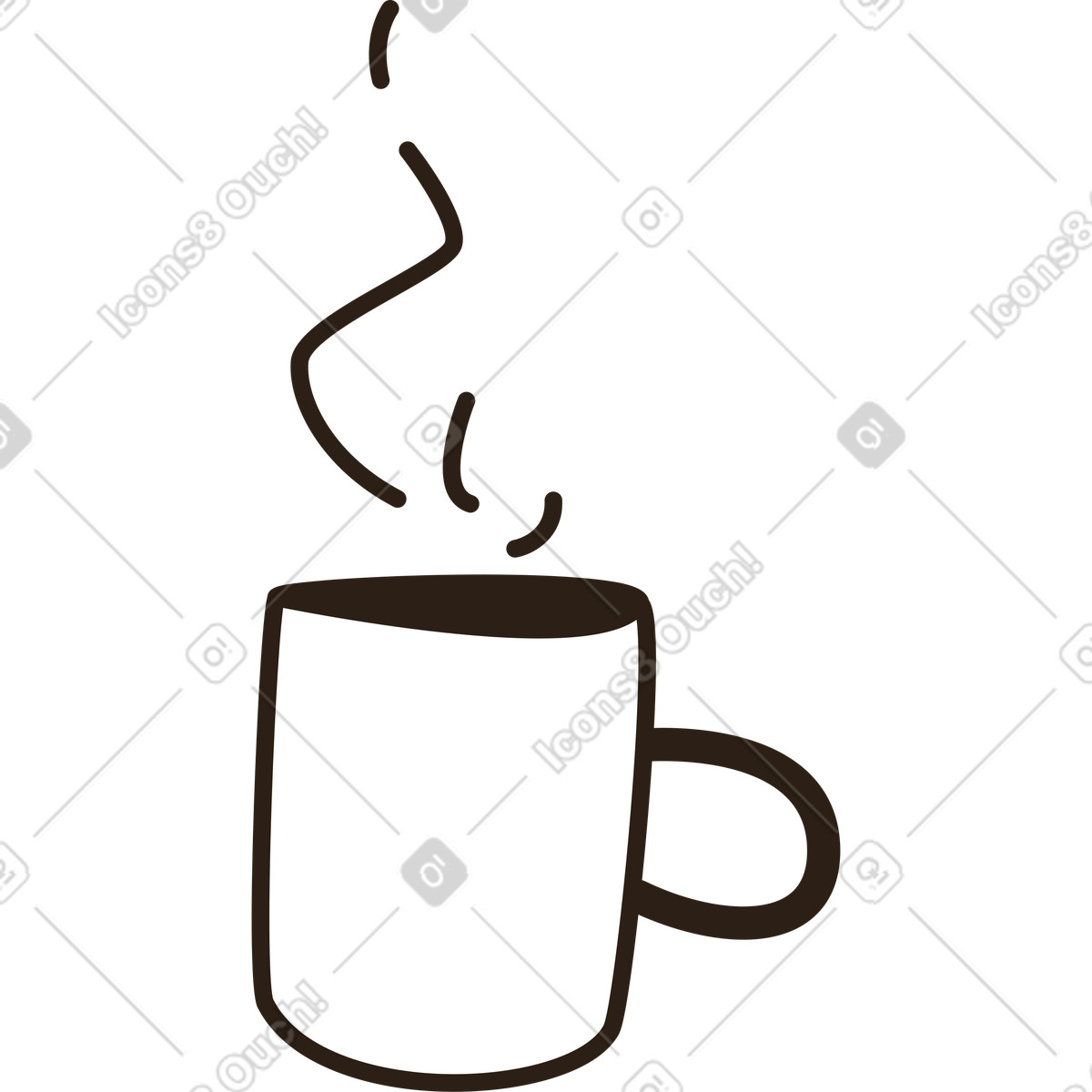 Coffee illustration in Plain style download in PNG, SVG