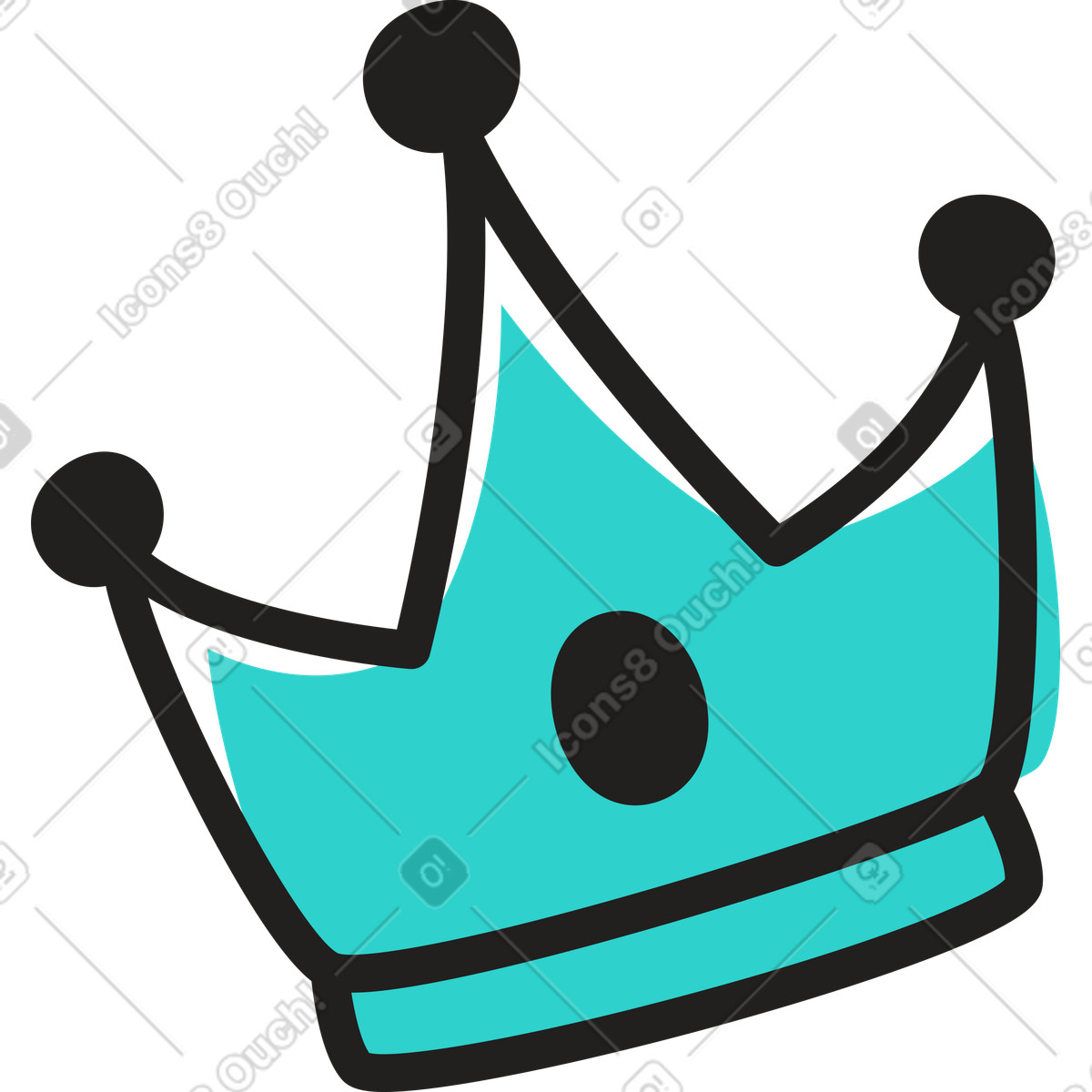 Corona illustrazione in stile Little scarica in PNG, SVG