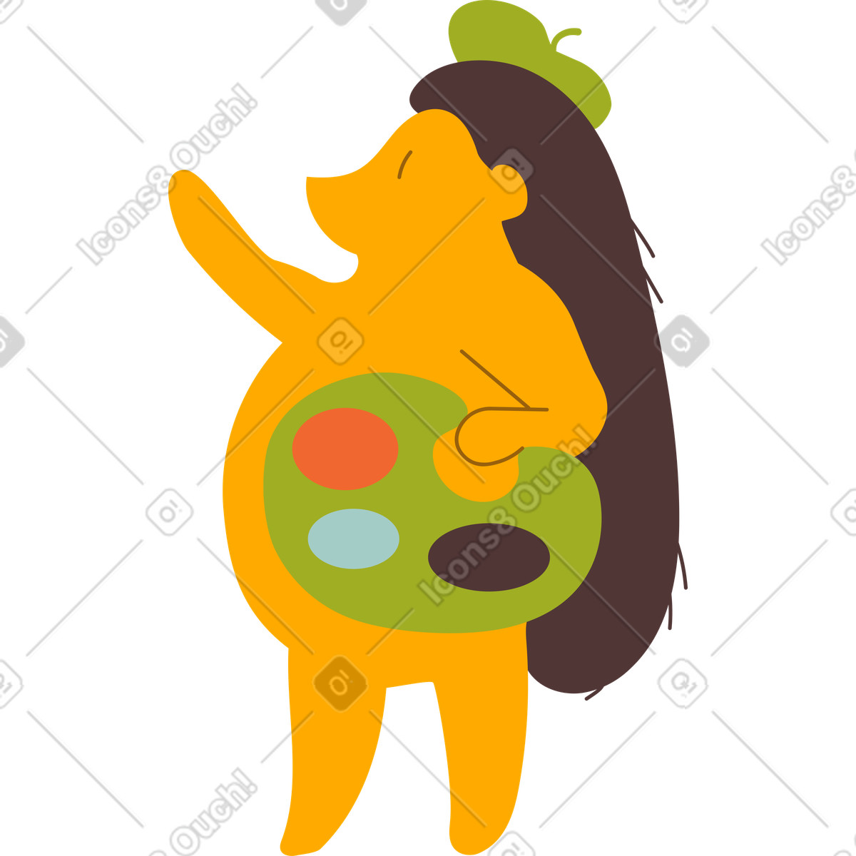 Woof スタイルの ハリネズミ のイラストをPNG、SVG形式でダウンロード