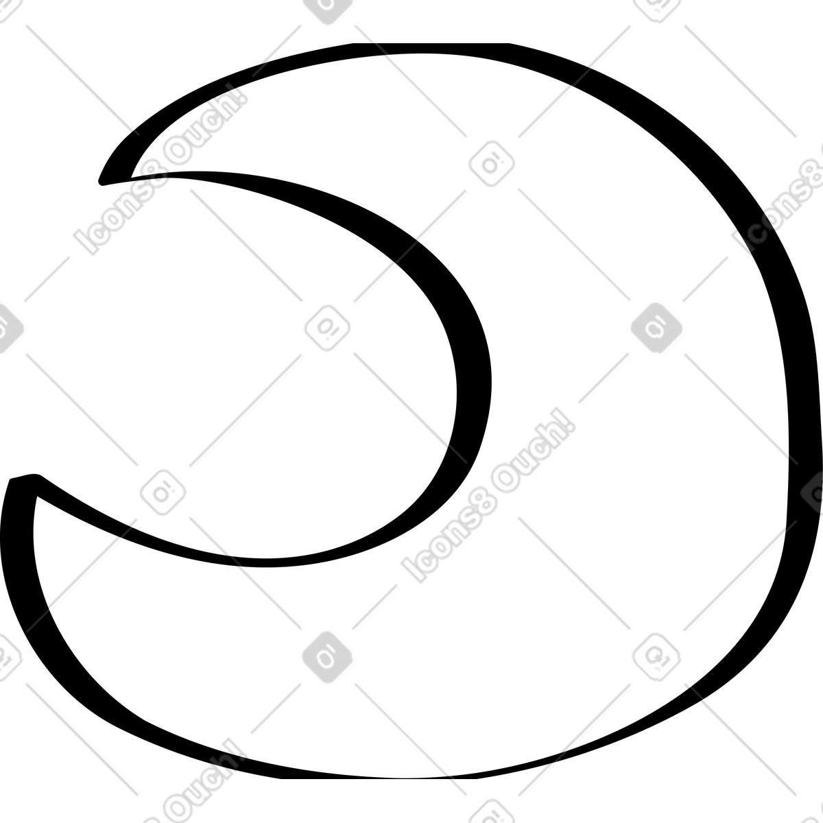 Black moon illustration in Twirl style download in PNG, SVG