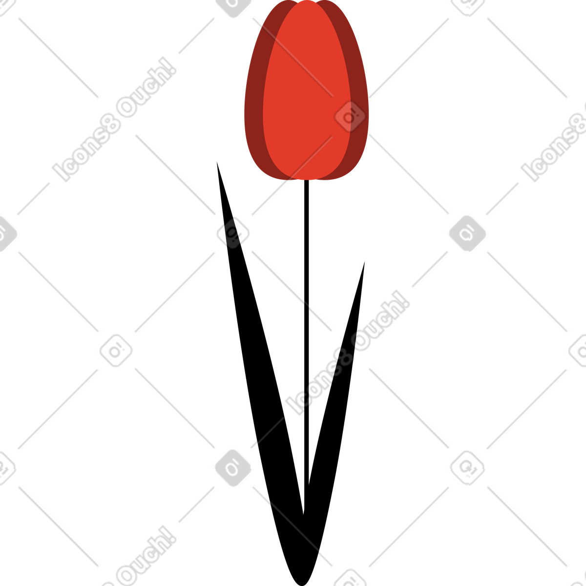 Blume-Illustration im Burgundy-Stil als Download in PNG, SVG