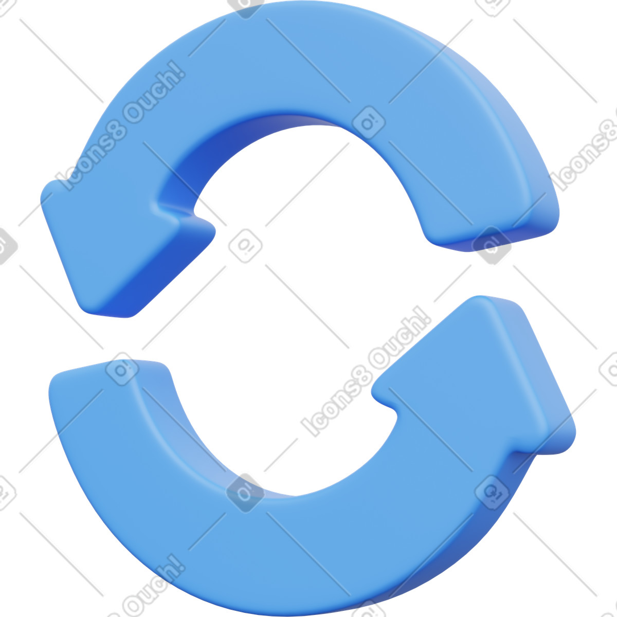Ilustração de Refresh circular arrows symbol representing data synchronization and automatic updates em no estilo 3D Playful para baixar em PNG, SVG