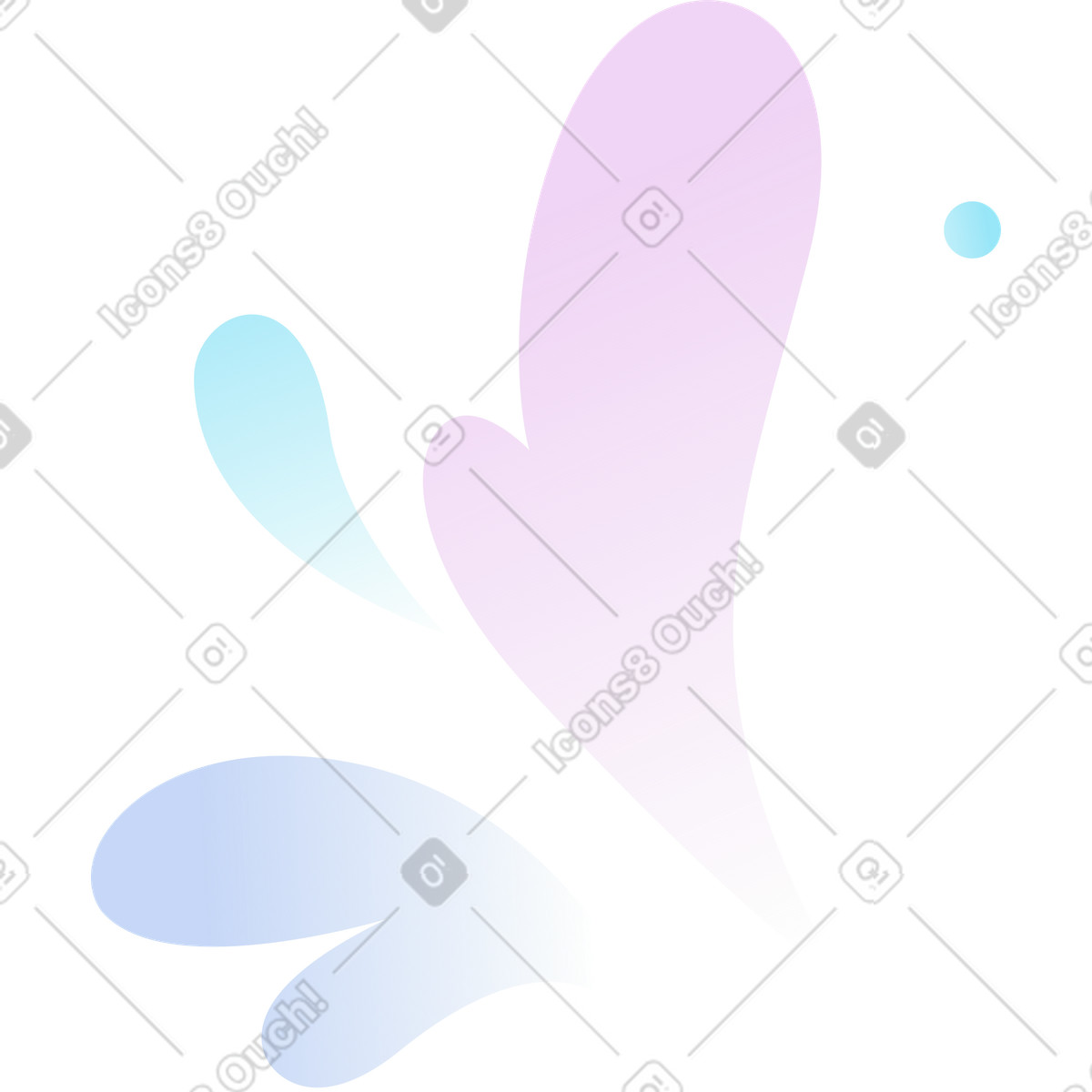 Decorative composition with drops in cold colors illustration Airy style download PNG, SVG