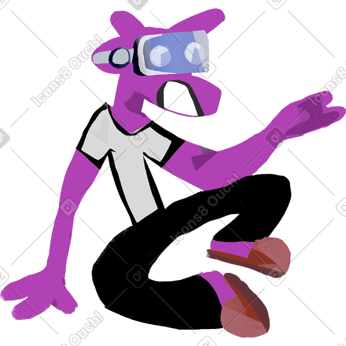 Illustration Sitting monster dans le style Atomic à télécharger aux formats PNG, SVG