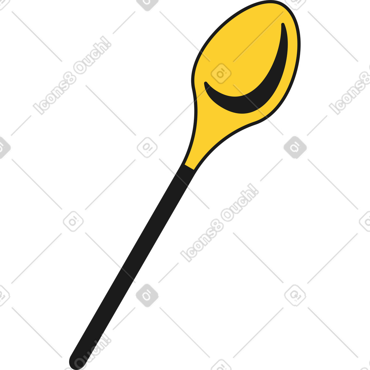 Spoon illustration in Taxi style download in PNG, SVG