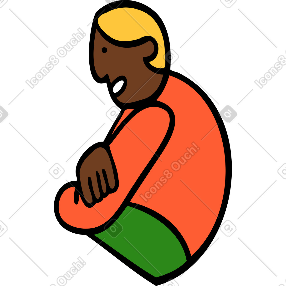 Ilustração de Homem sentado em no estilo Comic para baixar em PNG, SVG