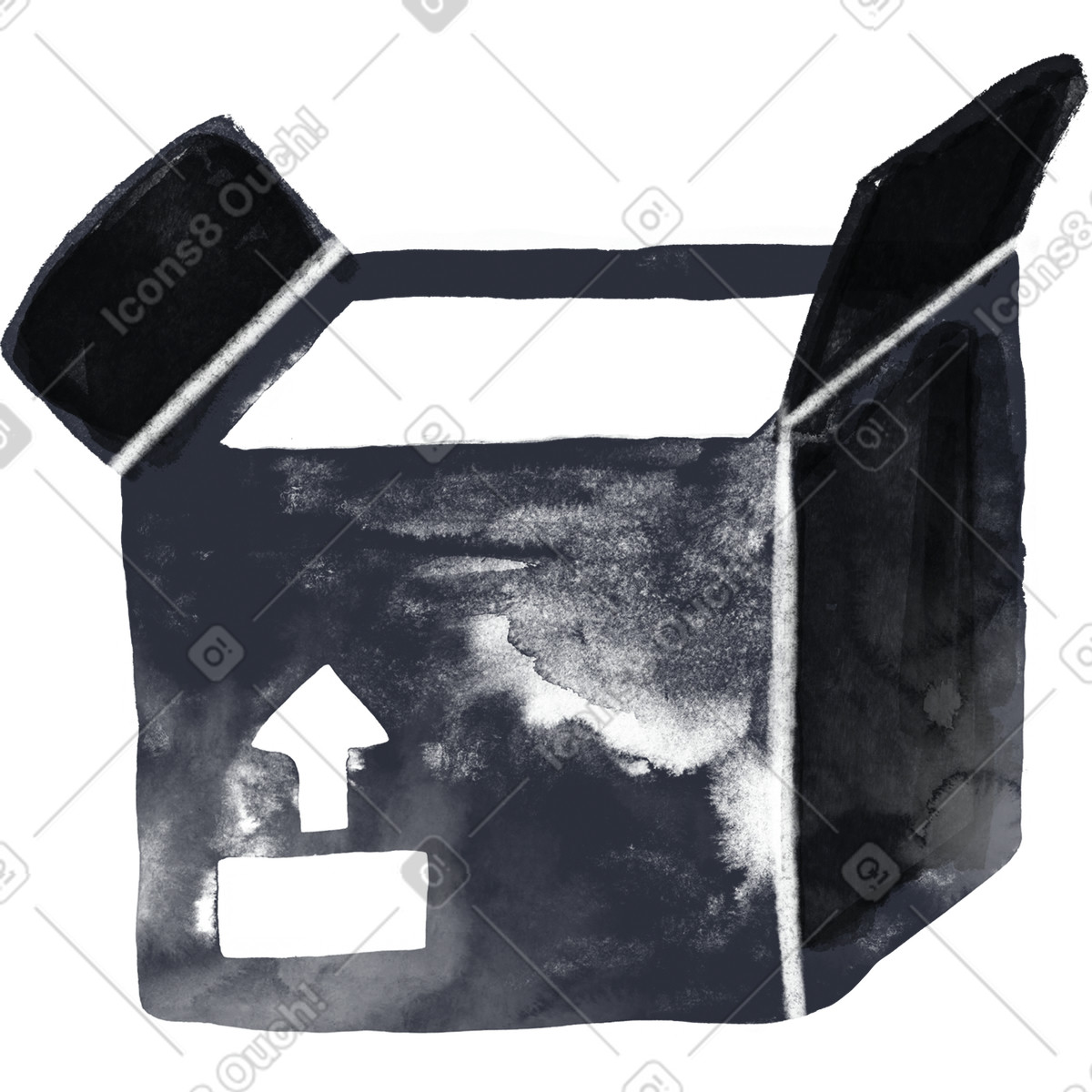 Ilustração de Open box em no estilo Inky para baixar em PNG, SVG