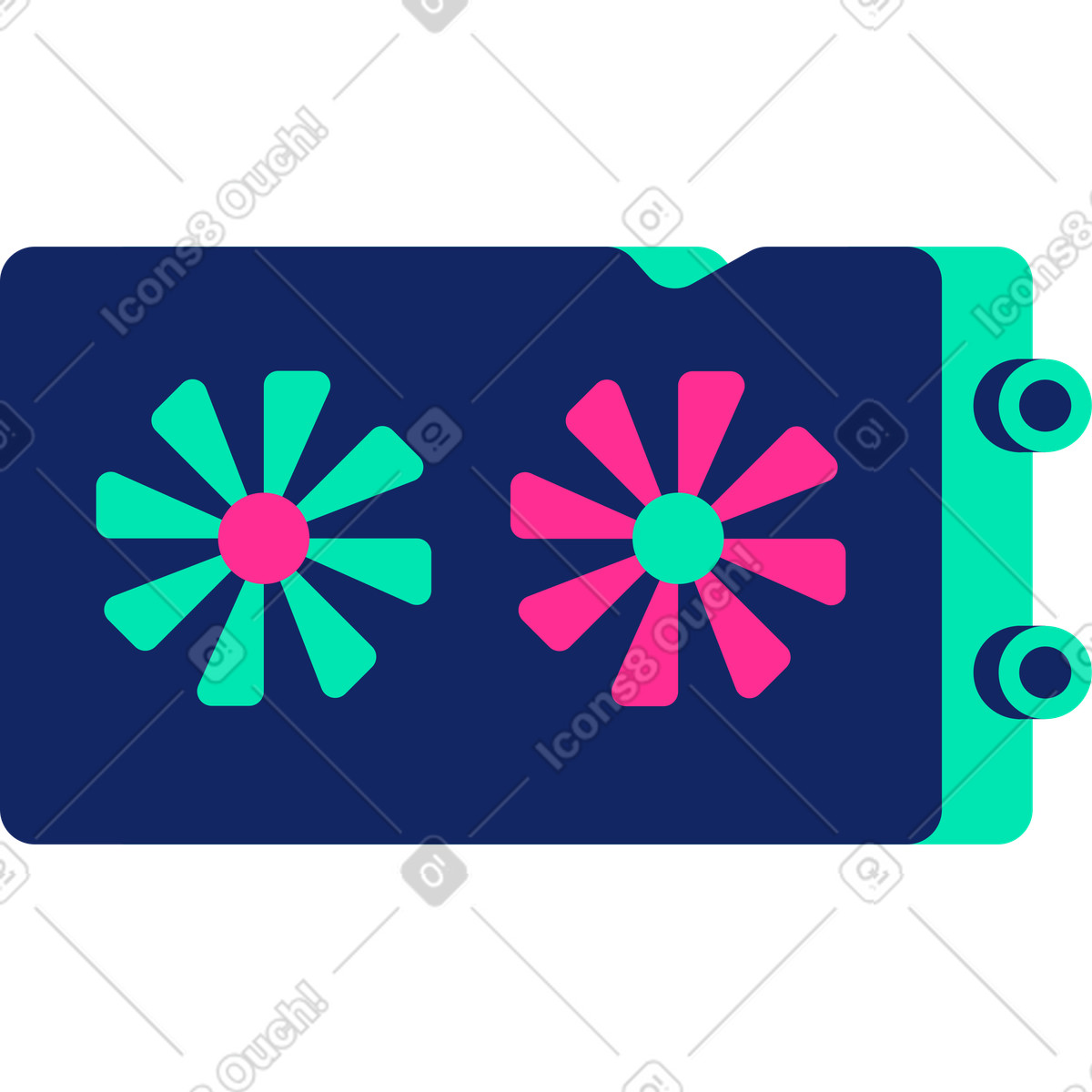 Graphics card illustration in Cyborg style download in PNG, SVG
