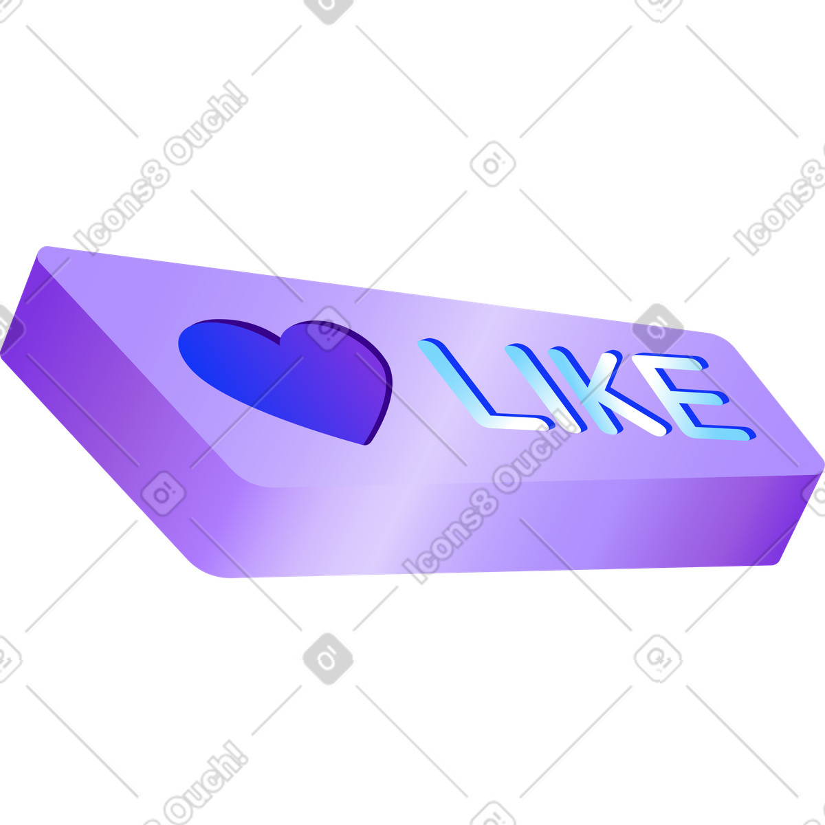 Illustration Plaque avec coeur et like dans le style Hi-tech à télécharger aux formats PNG, SVG