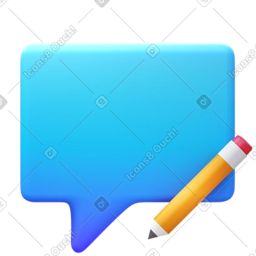 Speech bubble and pencil PNG, SVG