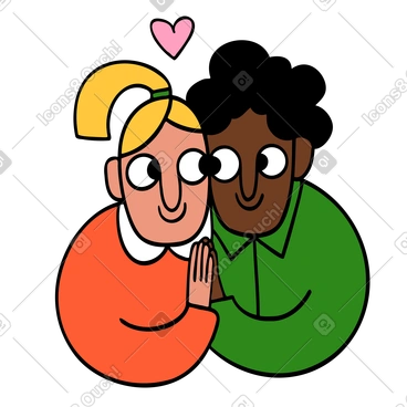 Couple looking at each other lovingly PNG, SVG