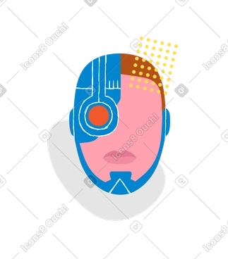 Robotic head with vision PNG, SVG