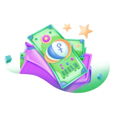 A modern pastel illustration featuring a pile of whimsical bills stacked on top of each other. Each bill showcases vibrant colors and intricate cartoonish details. The bills are adorned with playful patterns, including stars, polka dots, and swirls. The composition highlights the texture of the paper, giving a lively and cheerful appearance to the scene.