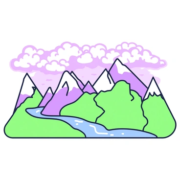 A mountain range where peaks and valleys resemble the form of the aorta