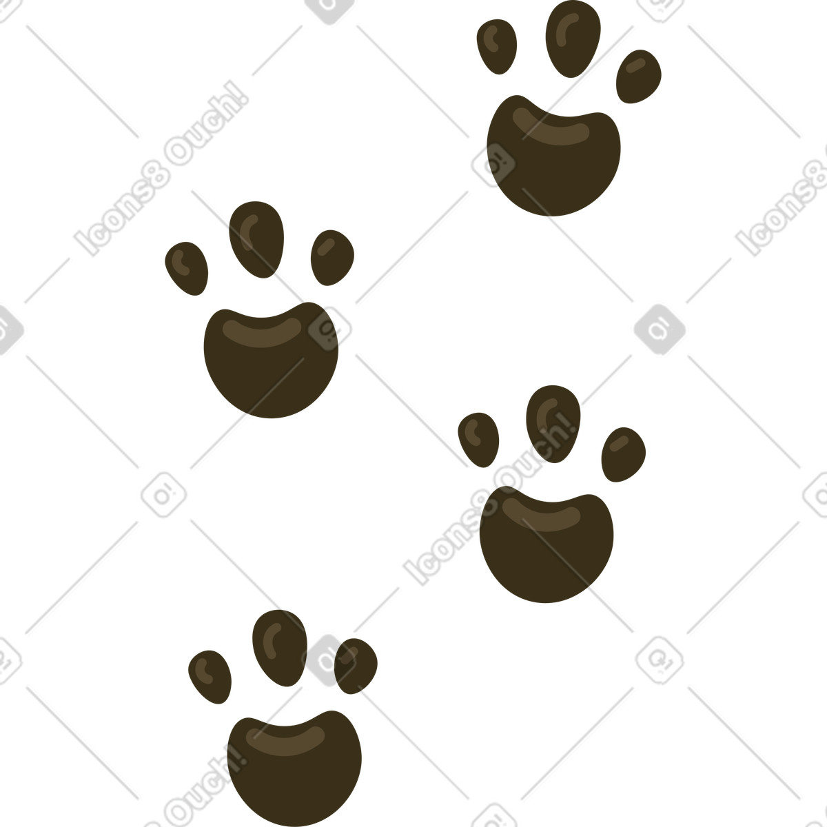 Arabica 스타일의 Paws print 일러스트레이션 PNG, SVG 다운로드