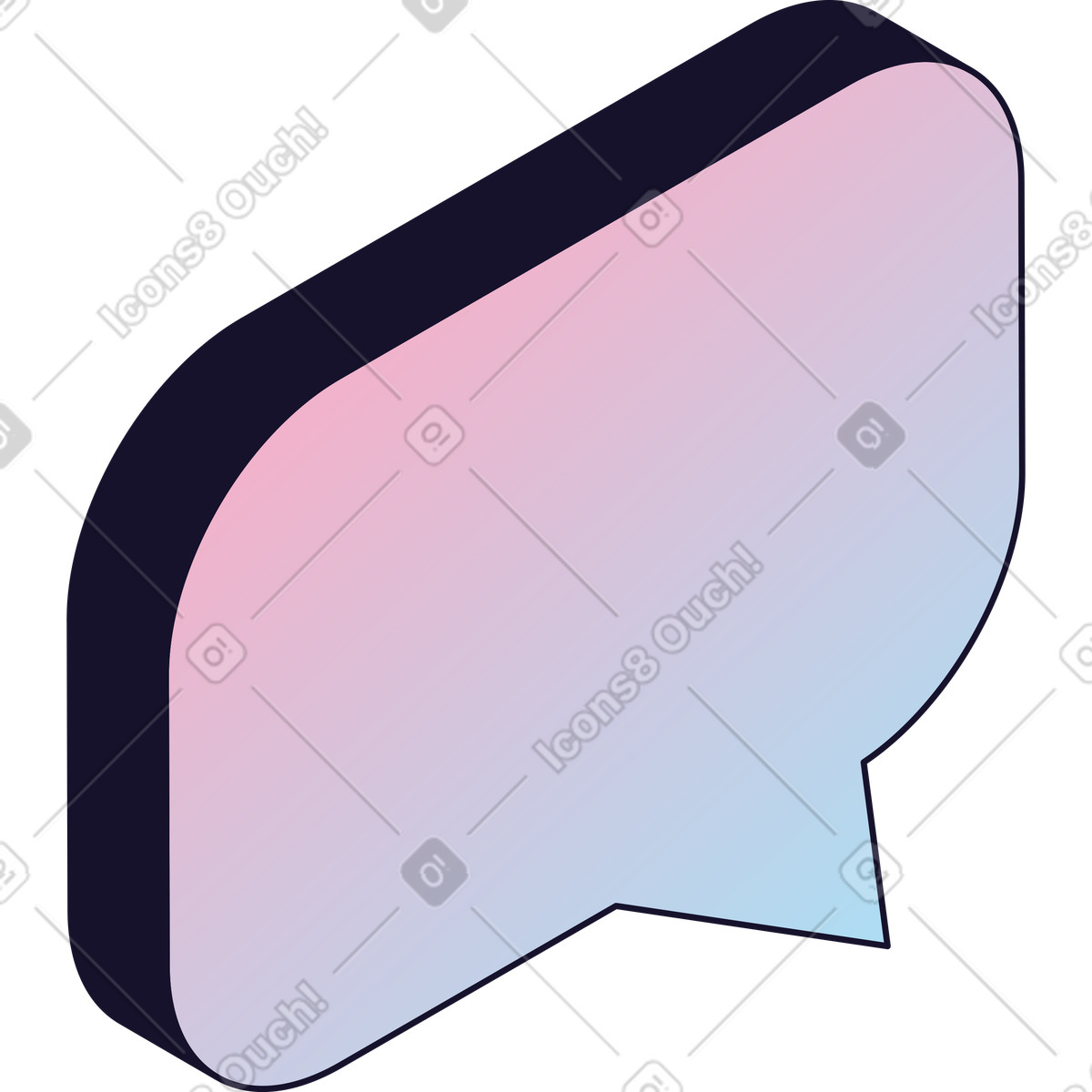 Chat bubble gradient illustration in PNG, SVG