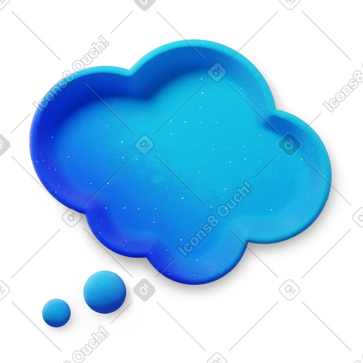 Blue thought bubble illustration in 3D Microsoft Fluent style download in PNG, SVG