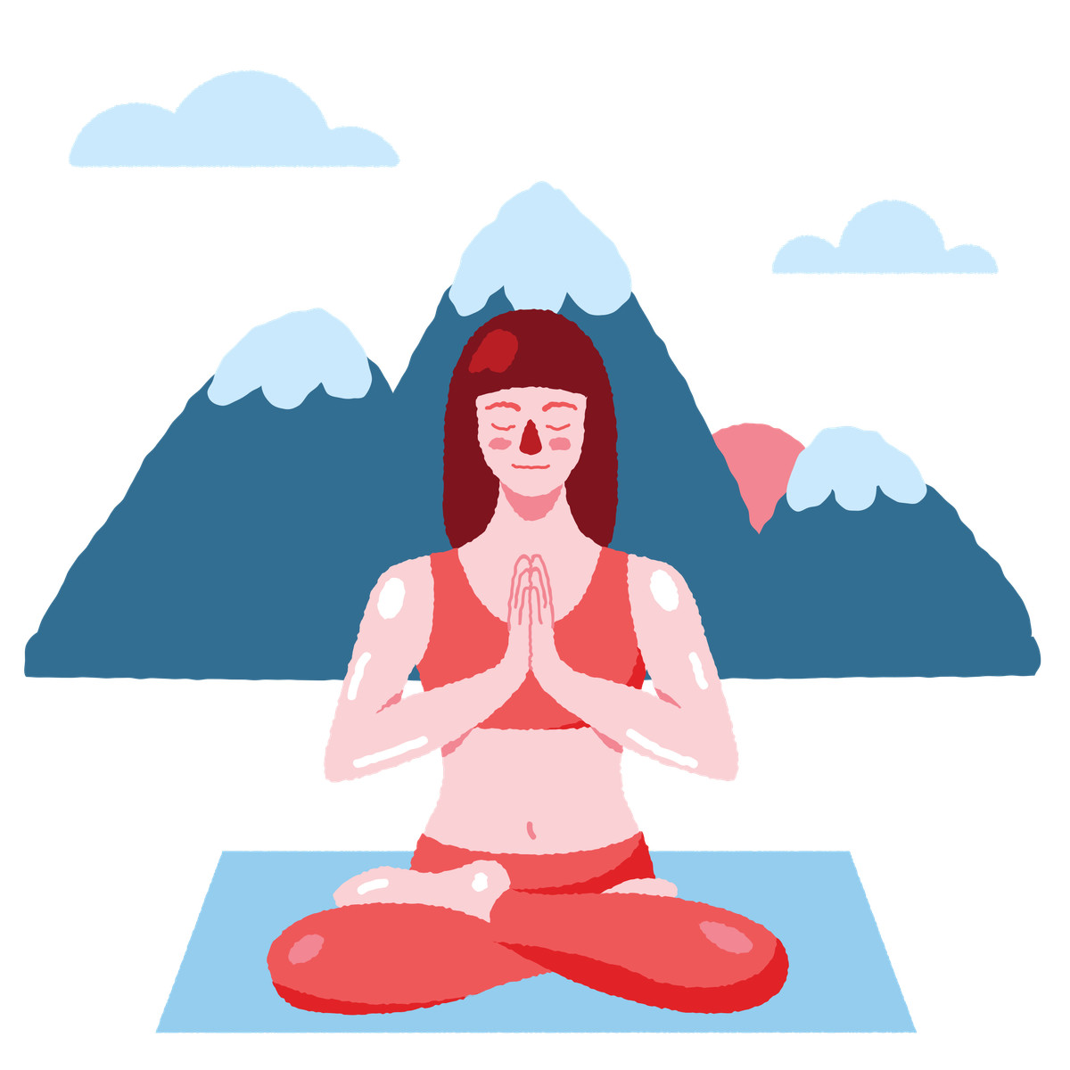 Outdoor yoga illustration in PNG, SVG