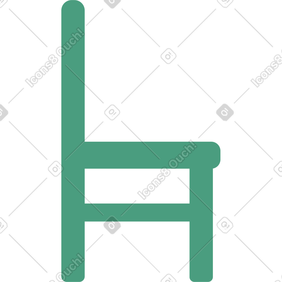 Chair illustration in Macaroni style download in PNG, SVG