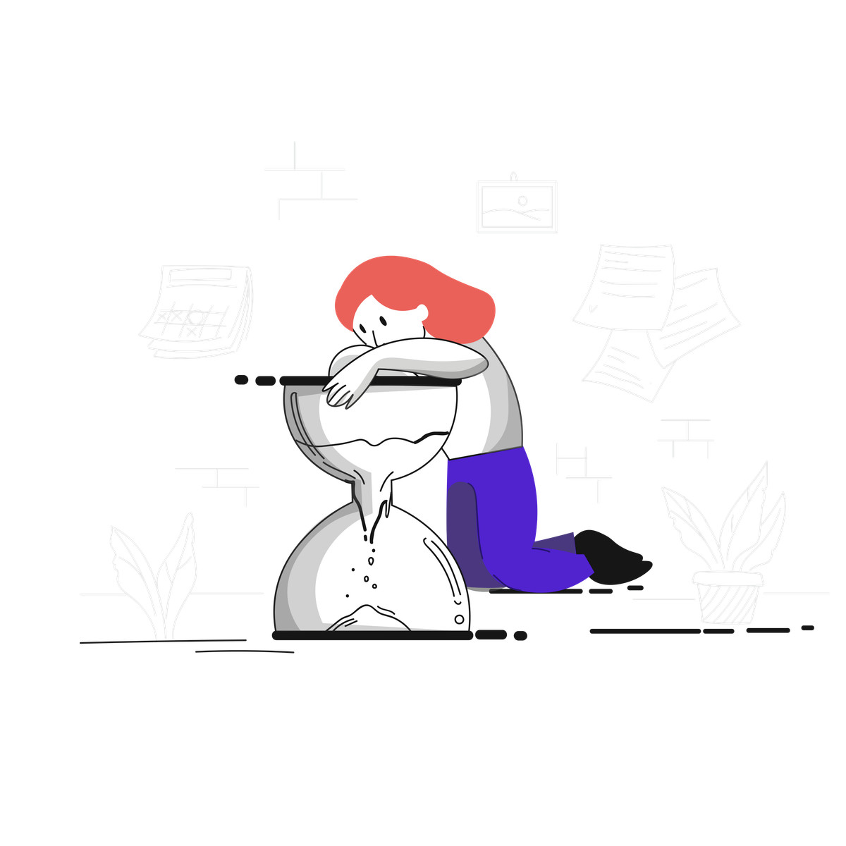Pixeltrue スタイルの 時間管理 のイラストをPNG、SVG形式でダウンロード