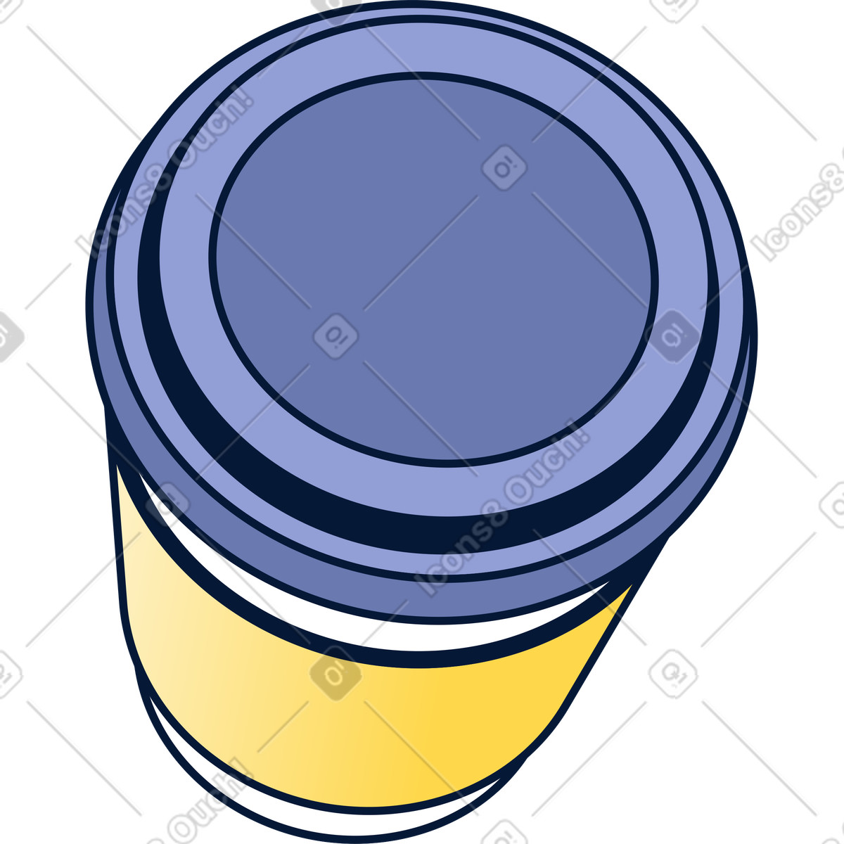 Paper cup illustration in Neat style download in PNG, SVG