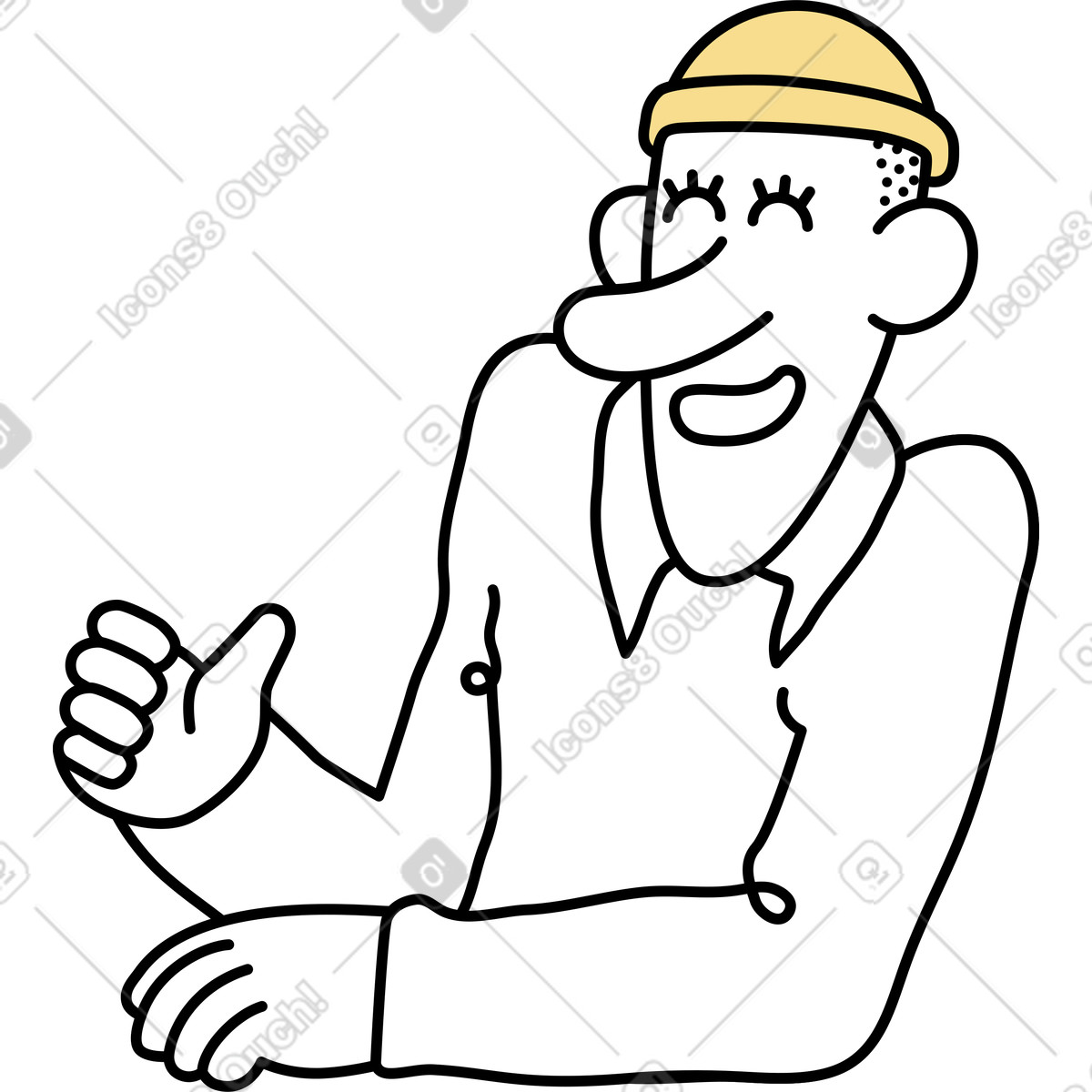 下载 Notes 风格的 咧嘴笑的人 插画，支持 PNG、SVG 格式