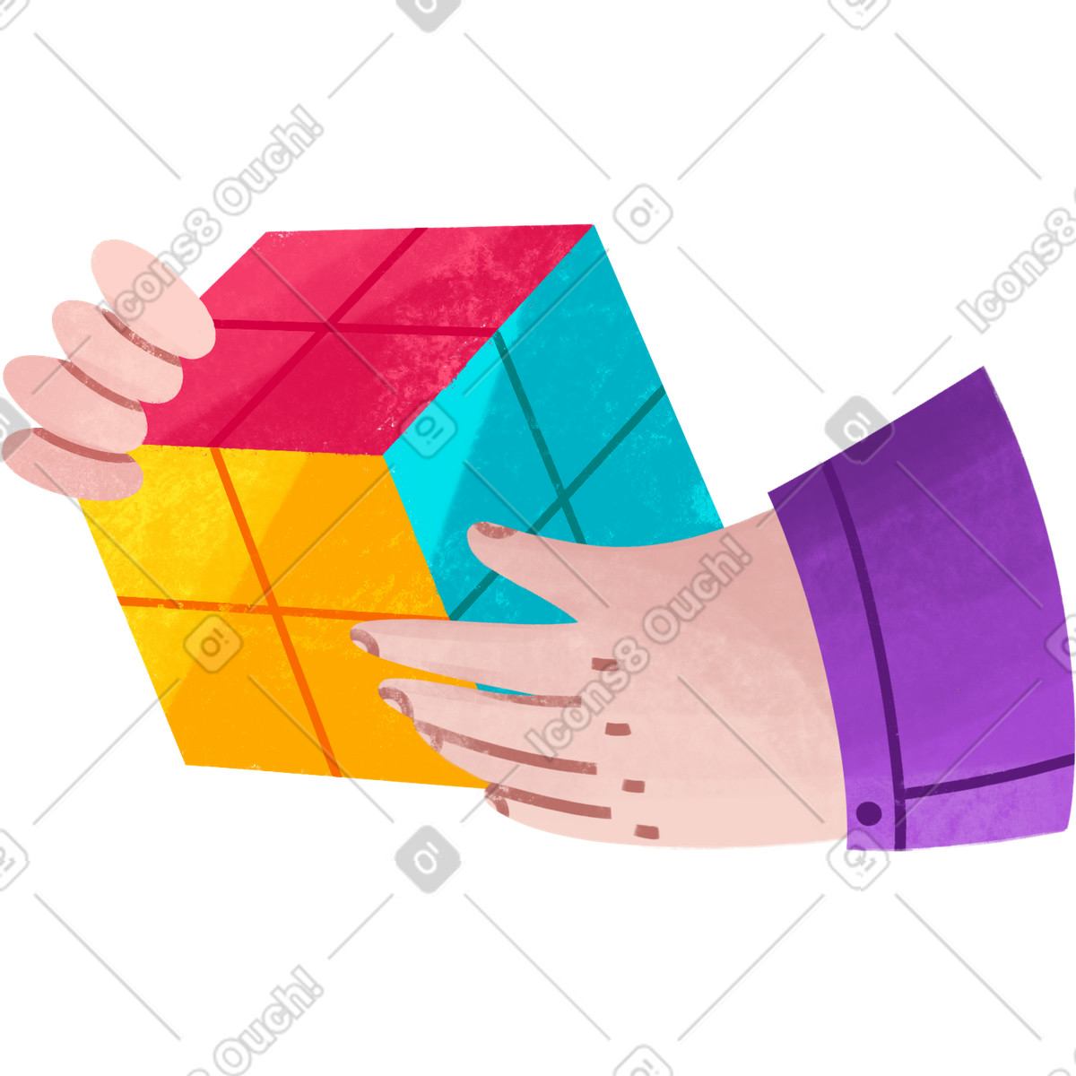 Иллюстрация Hands holding a rubik's cube в стиле Bonbon — скачать в форматах PNG, SVG