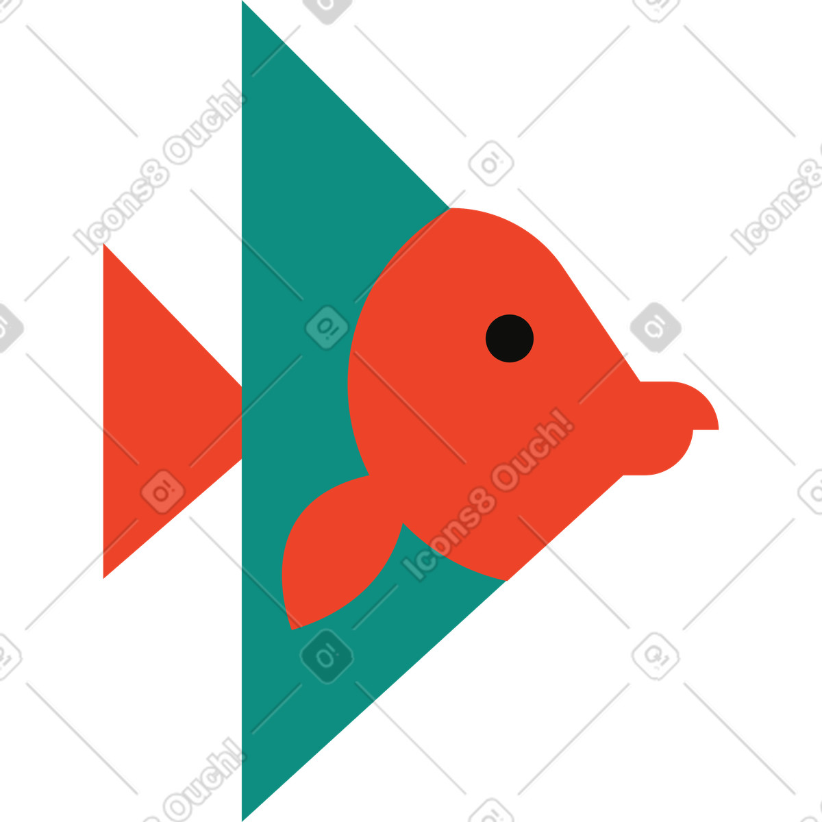 Polar スタイルの 魚 のイラストをPNG、SVG形式でダウンロード