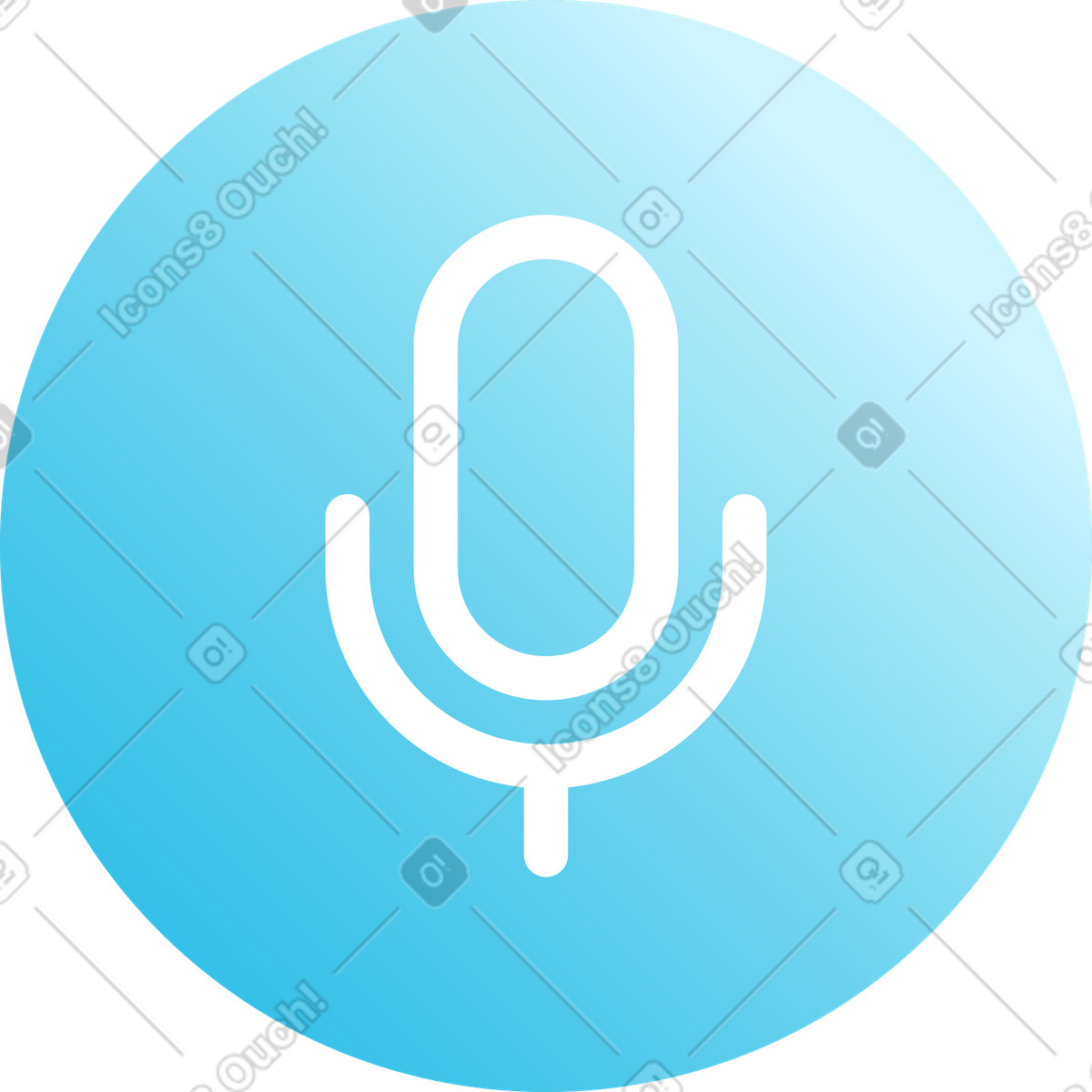 Blaues rundes mikrofonsymbol-Illustration im Colors-Stil als Download in PNG, SVG