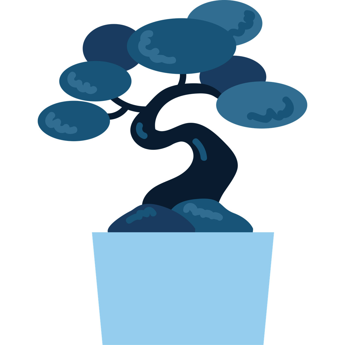 Bonsai illustrazione in stile Cherry scarica in PNG, SVG