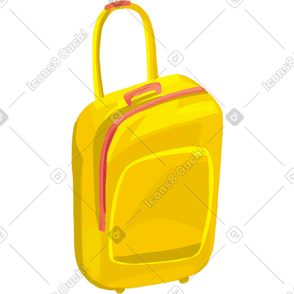 Ilustración Yellow suitcase en estilo Atomic a descargar en PNG y SVG