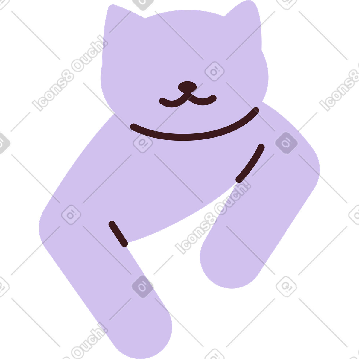 Muso di gatto illustrazione in stile Folks scarica in PNG, SVG